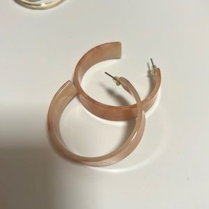 World Market orange/blush hoop earring